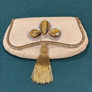 Elegant Gold Tassel Clutch